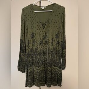 Swingy short dress/tunic with string tie front detail